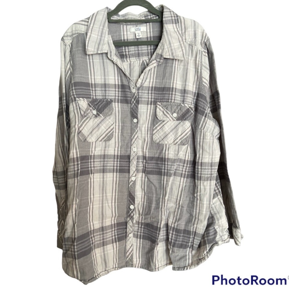 Croft & Barrow 3x grey white and pink cotton flannel